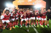 Arsenal celebrating win over Chelsea