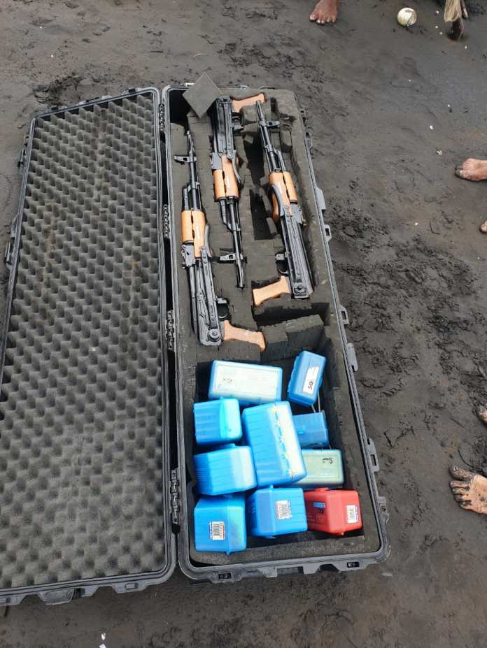 Recovered Ak 47 and gelatin