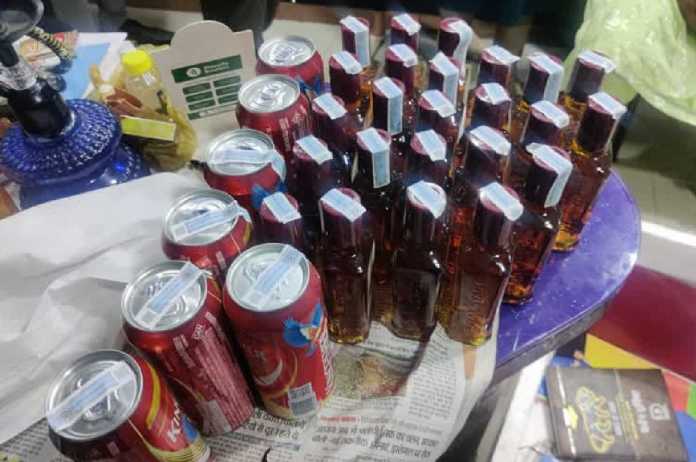Liquor bottles recovered