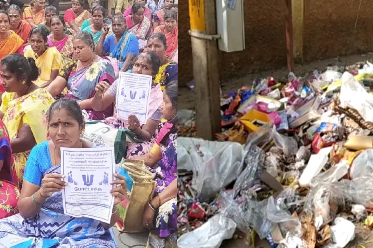 Coimbatore: Sanitation workers goes on indefinite strike demanding job regularisation
