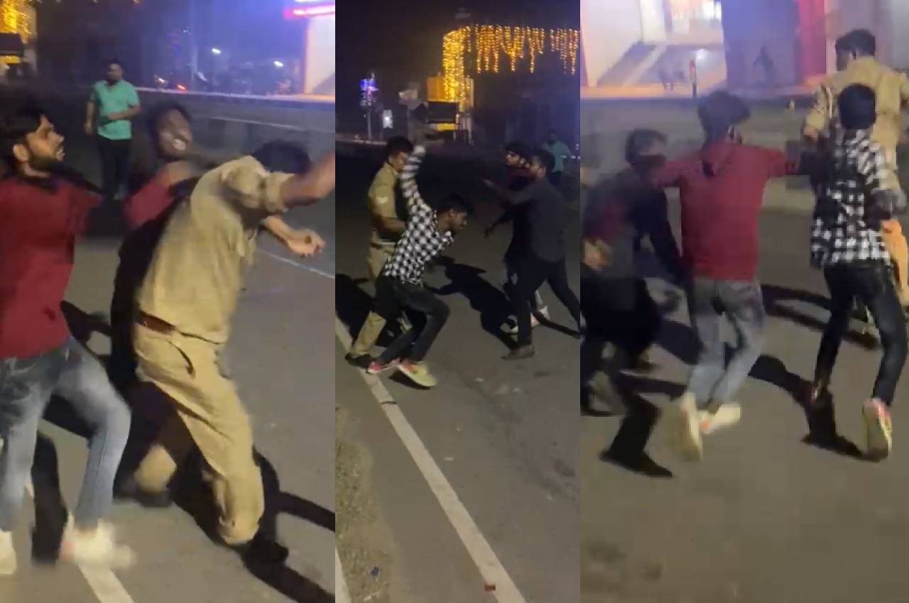 Clip: 4 men beat up policeman in Lucknow, FIR filed