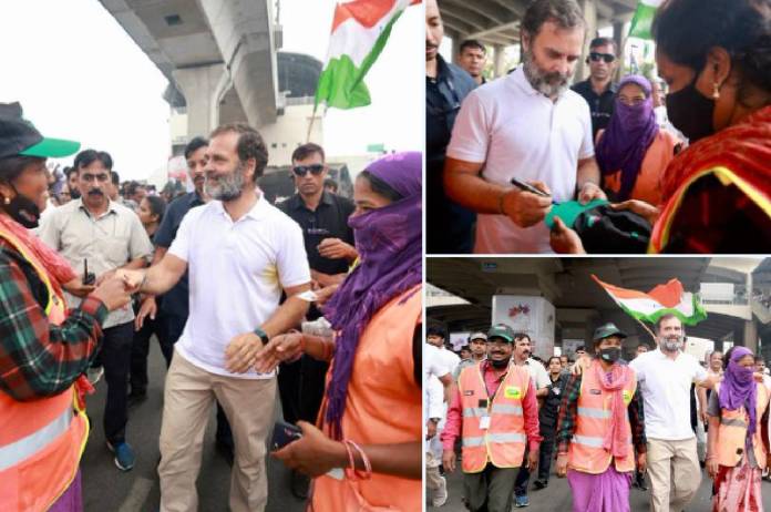 'Privileged to have walked beside sanitation workers,' Rahul Gandhi