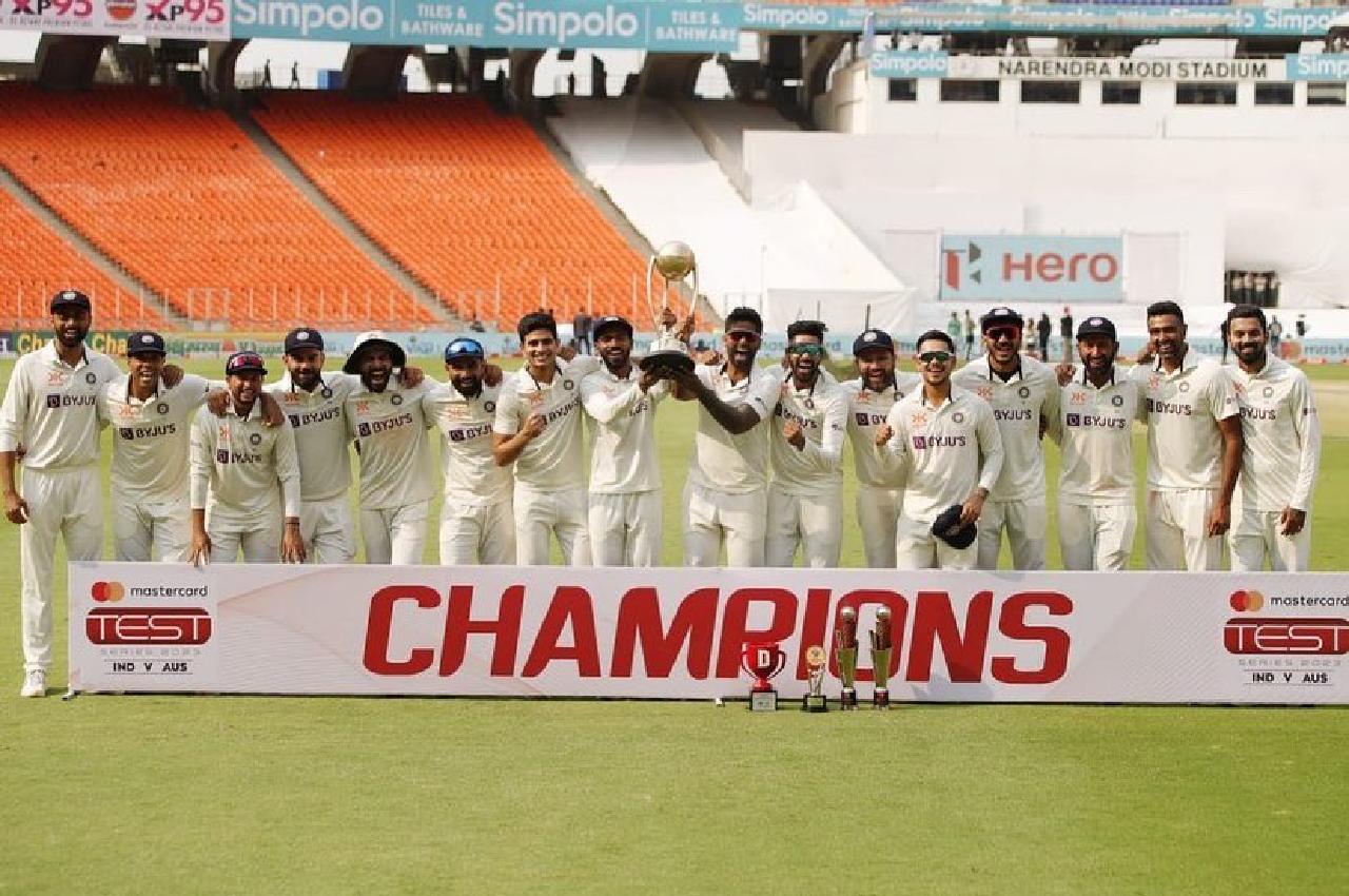 IND vs AUS India lift BorderGavaskar Trophy as Ahmedabad Test ends in