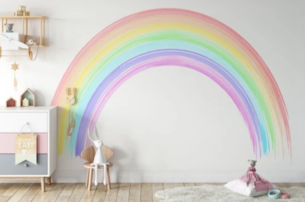 How To Paint A Rainbow Stripe Wall - Studio DIY