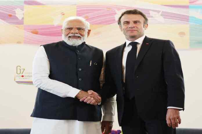 Pm Modi meets france President on the sideline of G-7