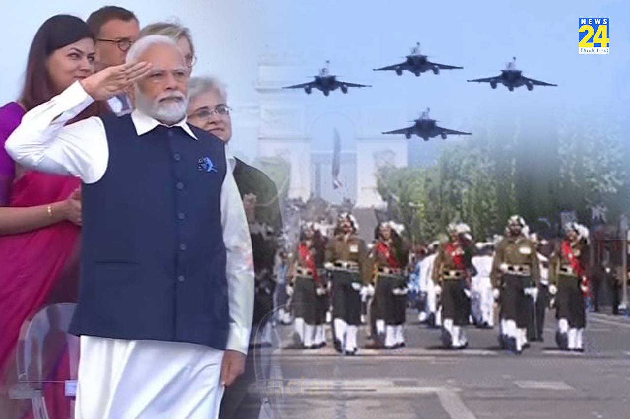 Indian contingent marches to the beats of ‘Sare Jahan Se Accha’ in Paris at Bastille Day Parade