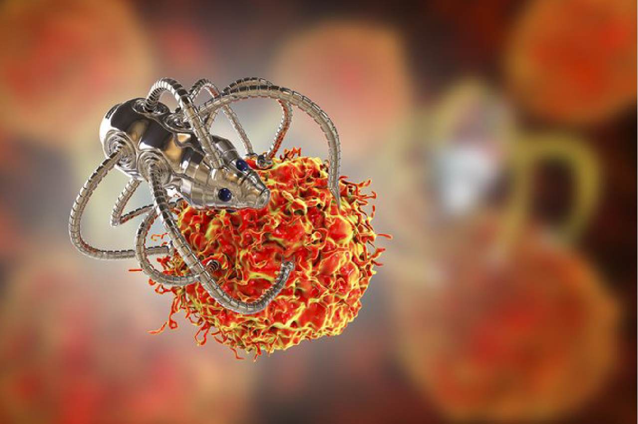 Tiny rorbot kills cancer cell