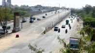 Vehicles passing through one side of the Ashram Flyover Extension which opens only for traffic from Noida DND to Lajpat Nagar. (Photo Credit: ANI File)