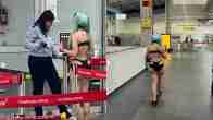 Model stop at airport for wearing Bikini