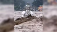 Shiva's idol draped in wrath of overflowing river in Himachal Pradesh. (Photo Credit: Twitter/GoHimachal)