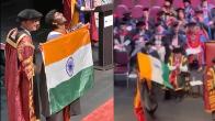 Student unfurls national flag video