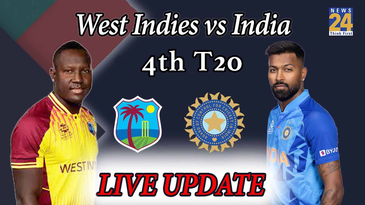 West Indies vs India 4th T20 Live Update India levels series with