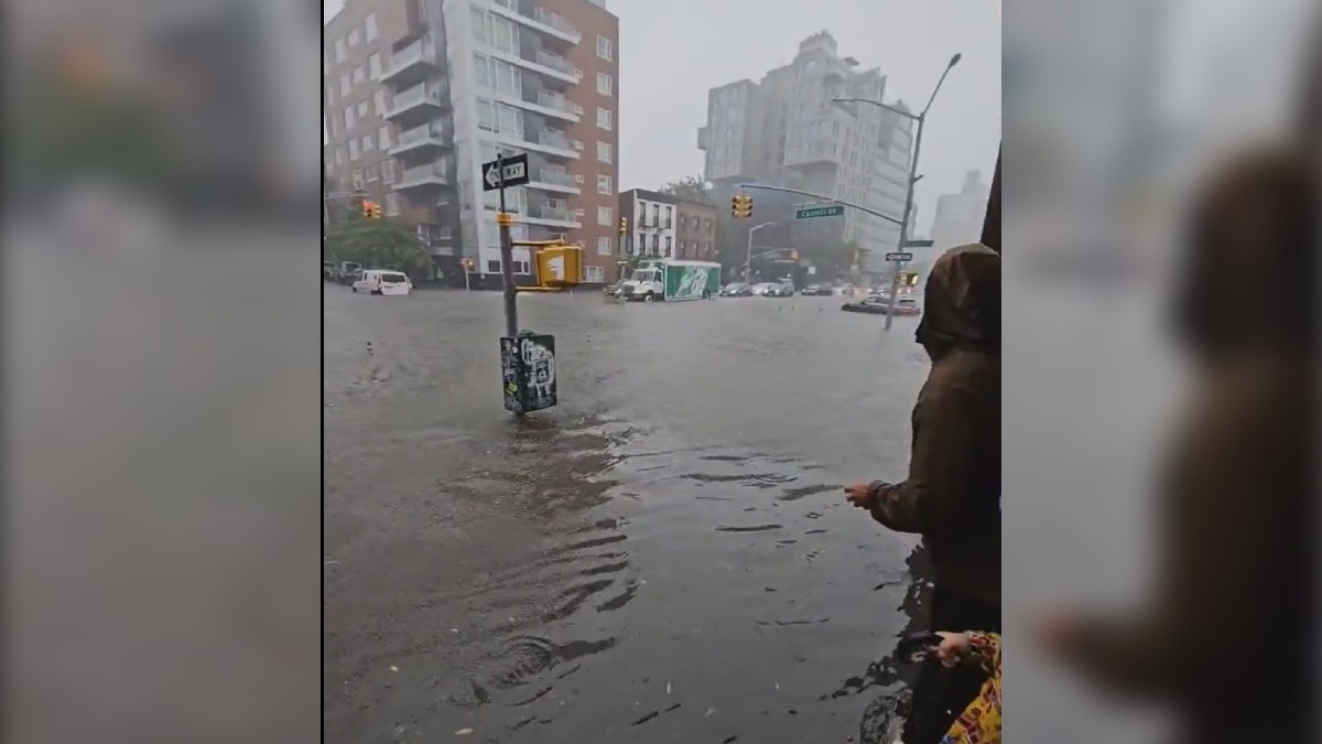 Screengrab of video showing New York City floods. (Photo Credit: X/@Phil_Lewis_)