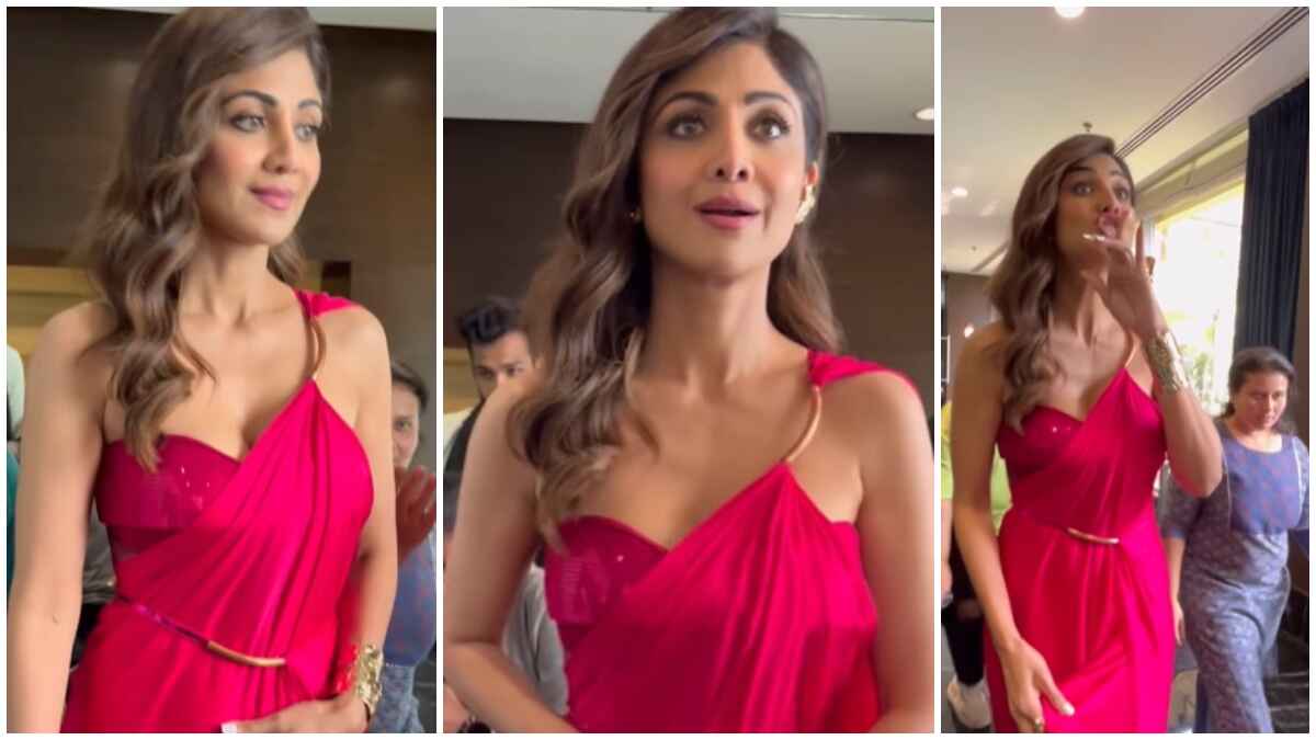 Bollywood diva Shilpa Shetty looks gorgeous in saree gown as she poses for  the camera on the sets of dance reality show 'Super Dancer Chapter 2' -  Photogallery