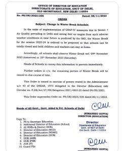 Delhi Pollution Schools closed