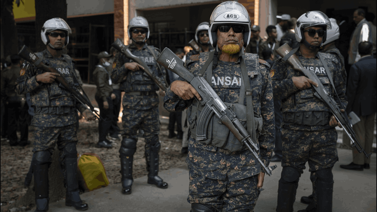 Ahead of Bangladesh Elections, security outside polling booths