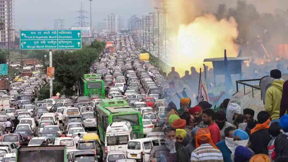 Farmers Protest: Heavy Traffic Jam At Borders Due To 'Dilli Chalo'