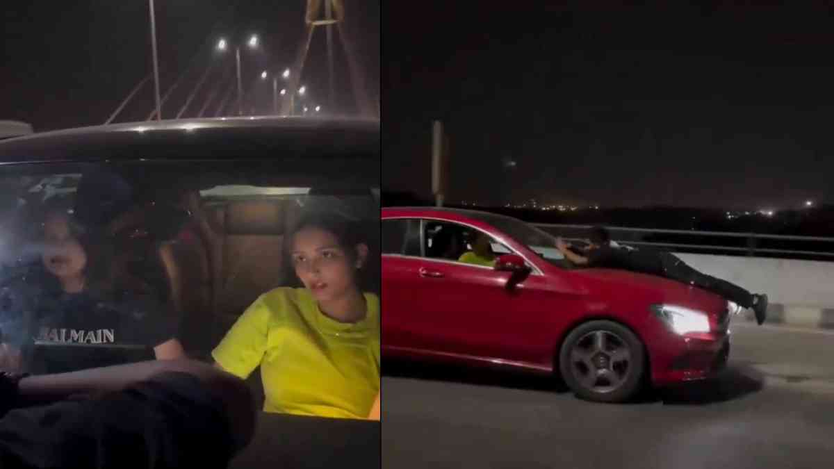 Viral Video: Man Lies On Car Bonnet For Reel At Delhi’s Signature Bridge
