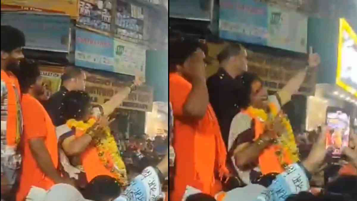 BJP’s Hyderabad Candidate Directs Imaginary Arrow At Mosque