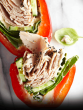 Sliced Turkey and Bell Pepper with Hummus