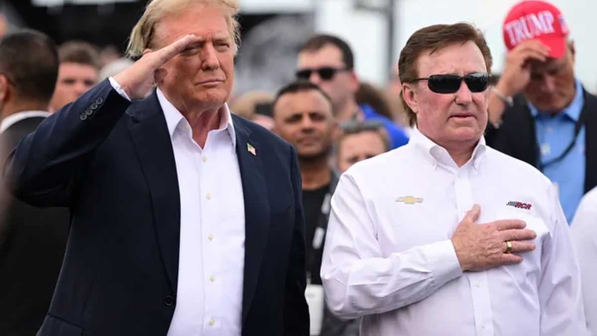 Former President Donald Trump attends NASCAR's Coca Cola 600