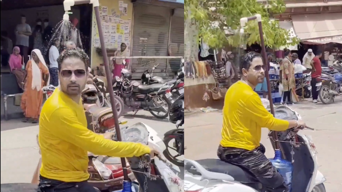 Jodhpur Man's Viral Scooter Shower Amid Heatwave