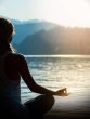 Yoga practitioner in a peaceful, serene setting