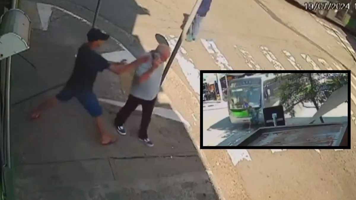 A viral video shows a thief fatally struck by a bus while escaping after stealing an elderly man's phone in Brazil.