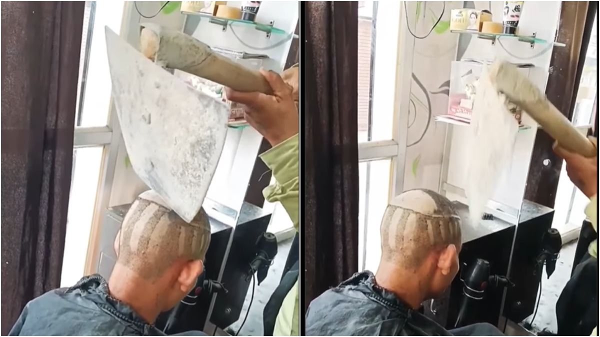 Haircut with shovel graining internet attention