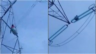 Man climbed high tension tower in Fatehpur
