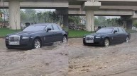 Rolls-Royce Stuck In Flooded Delhi Road
