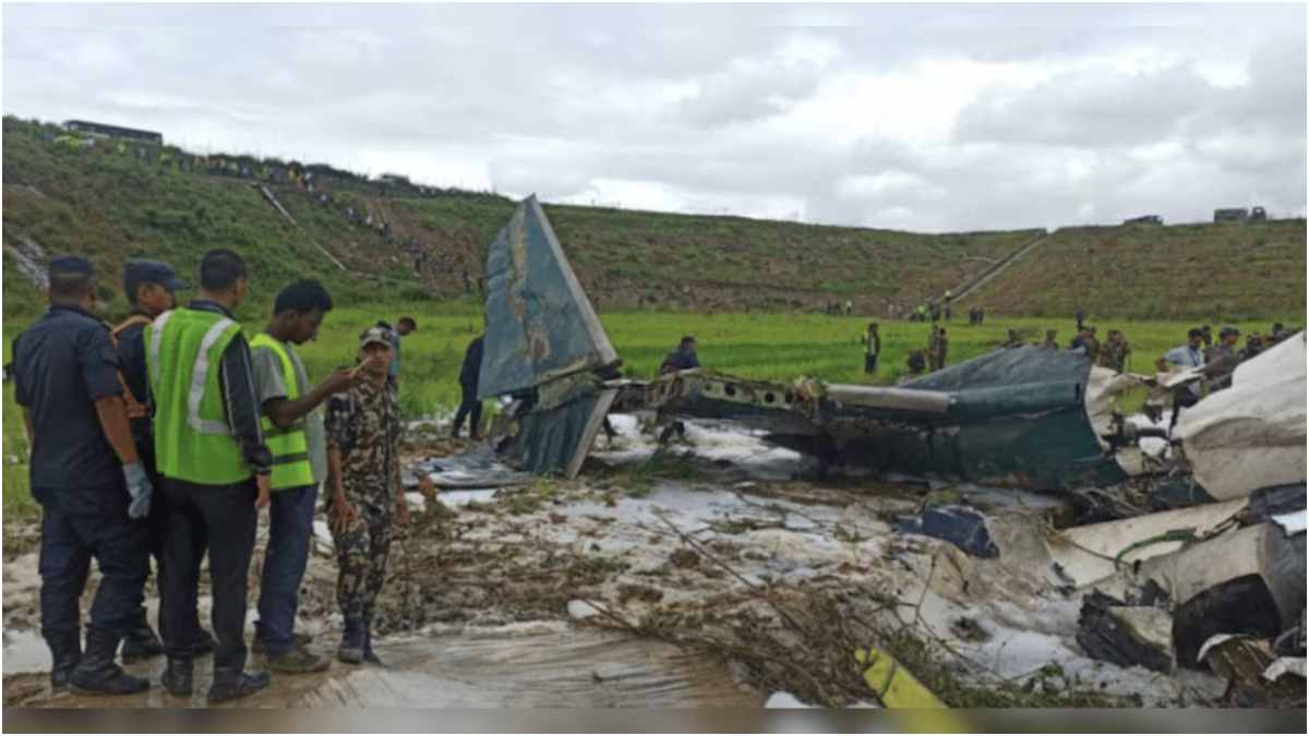 Tragic Kathmandu plane crash: 18 dead, one pilot survives. Saurya Airlines flight caught fire during takeoff. Rescue work ongoing.