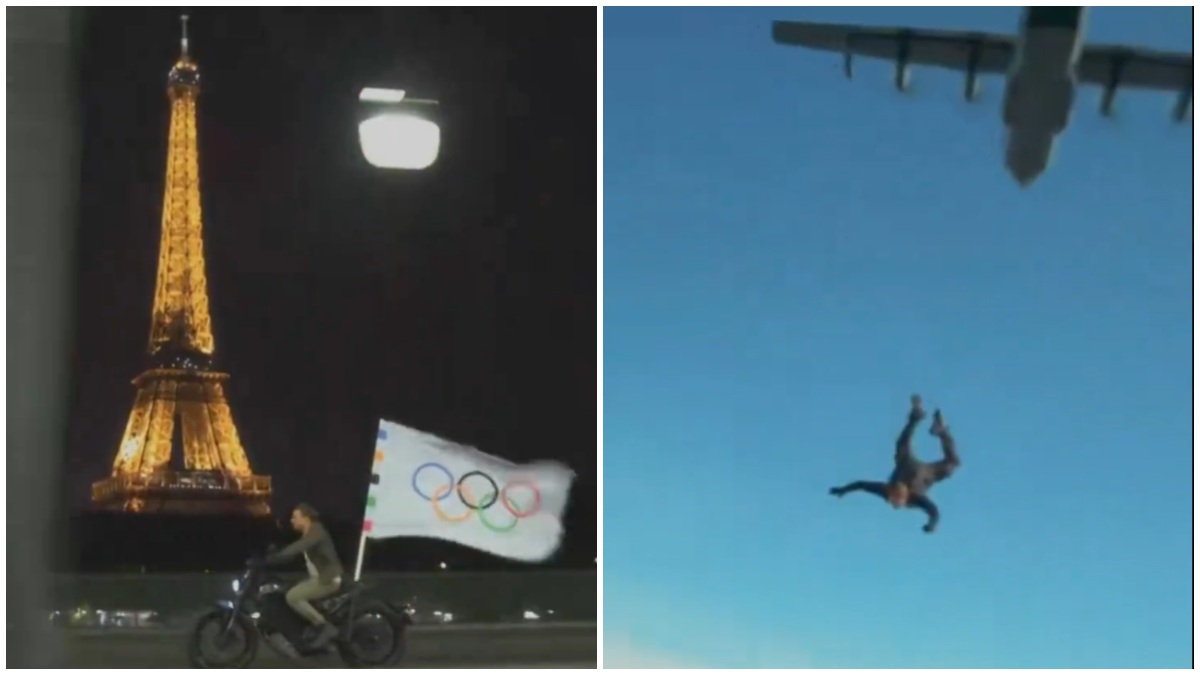 Tom Cruise Stunt on Closing Ceremony of Paris Olympics 2024