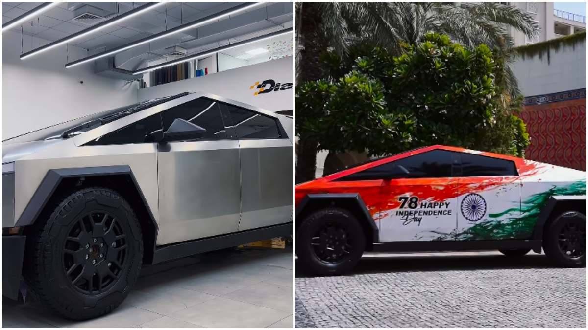 UAE-based Indian turned his Tesla into Tricolor on Independence Day