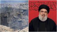 Damaged buildings after the assassination of Hezbollah chief Hassan Nasrallah