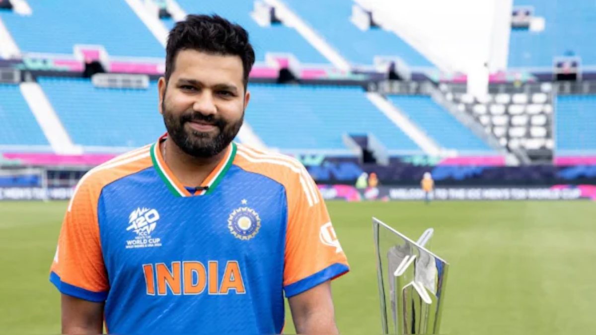 Rohit Sharma with T20 World Cup 2024 Trophy