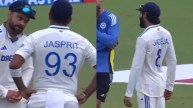 Virat Kohli and Ravindra Jadeja intimating Jasprit Bumrah's bowling action