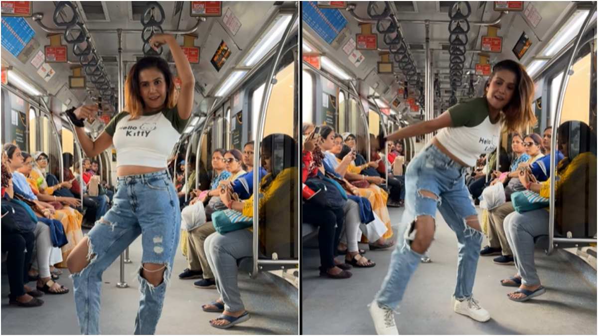 Woman viral dance on Aaj Ki Raat song from Stree 2 in Metro