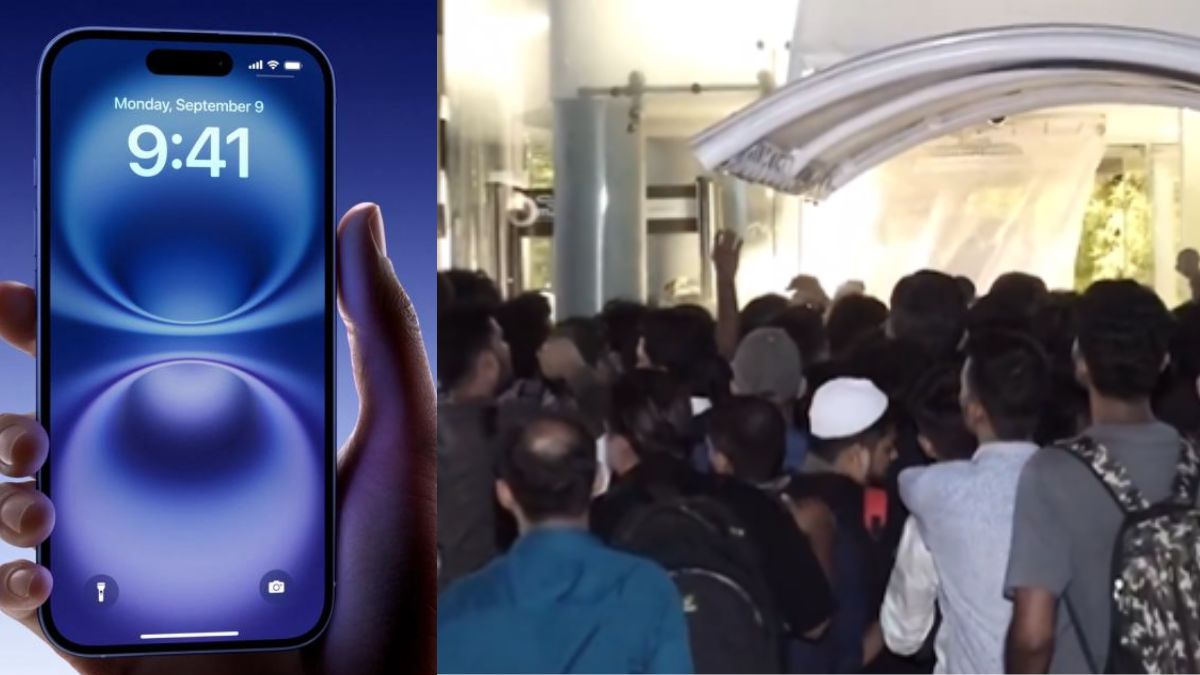 iPhone 16: Chaos As Huge Crowd Gathers Outside An Apple Store In Mumbai - WATCH VIDEO