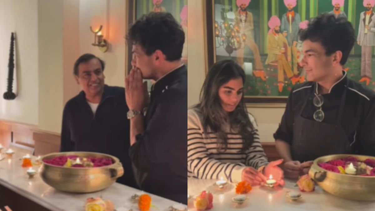 Vikas Khanna with Mukesh and Isha Ambani