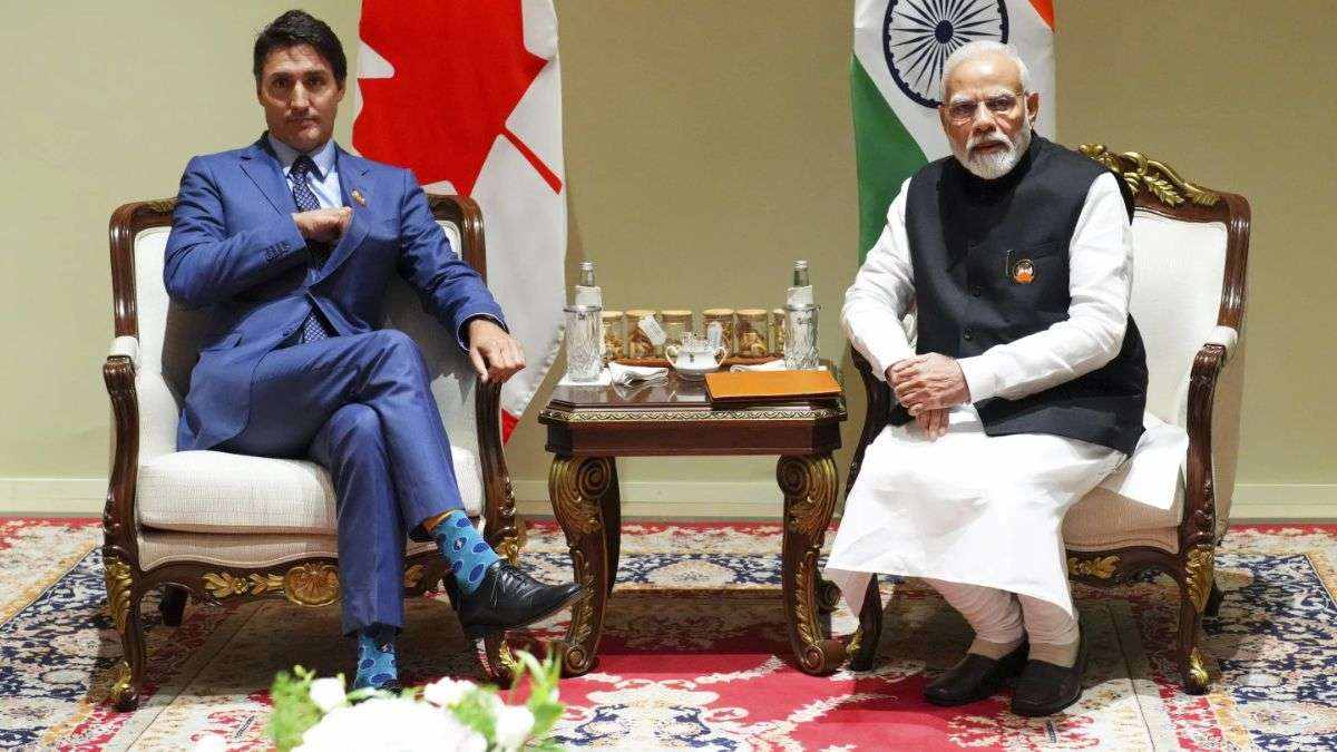 Justin Trudeau with Narendra Modi