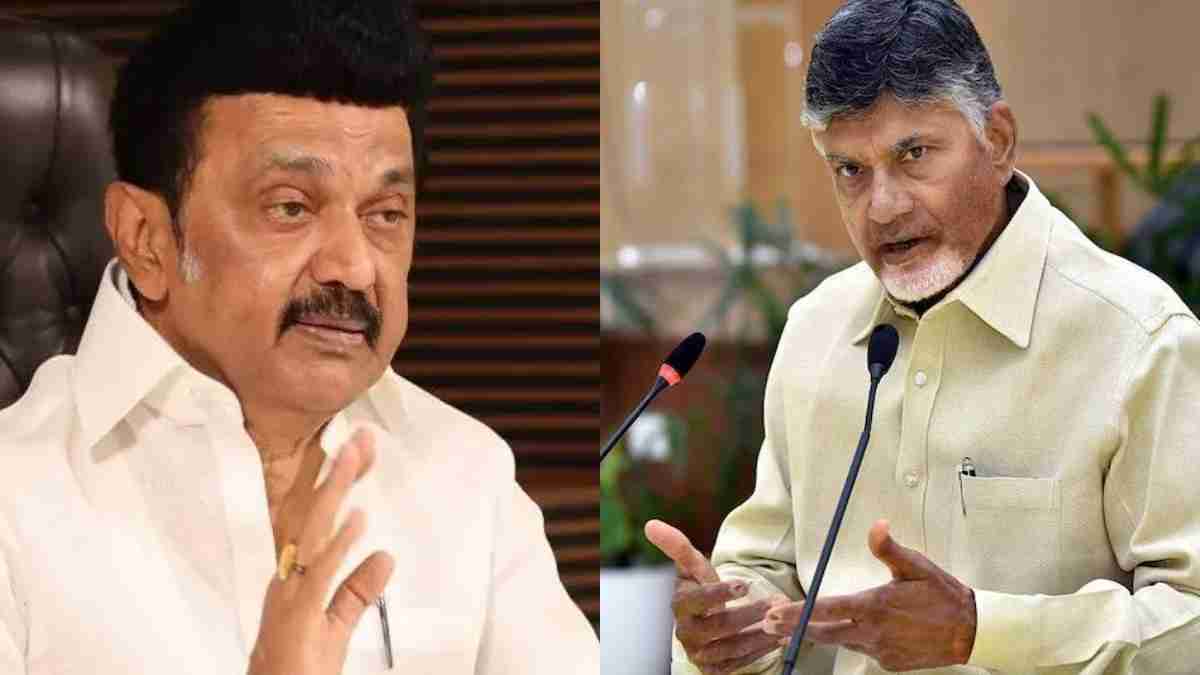 M K Stalin and Chandrababu Naidu on population