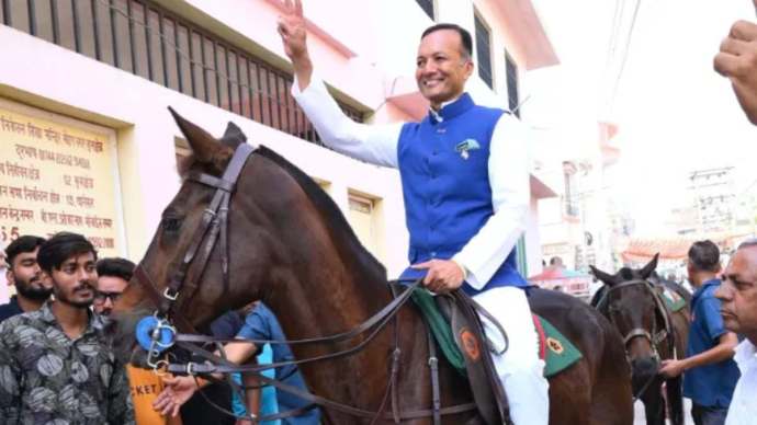 Naveen Jindal arrived at horse back In Haryana Assembly Elections 2024