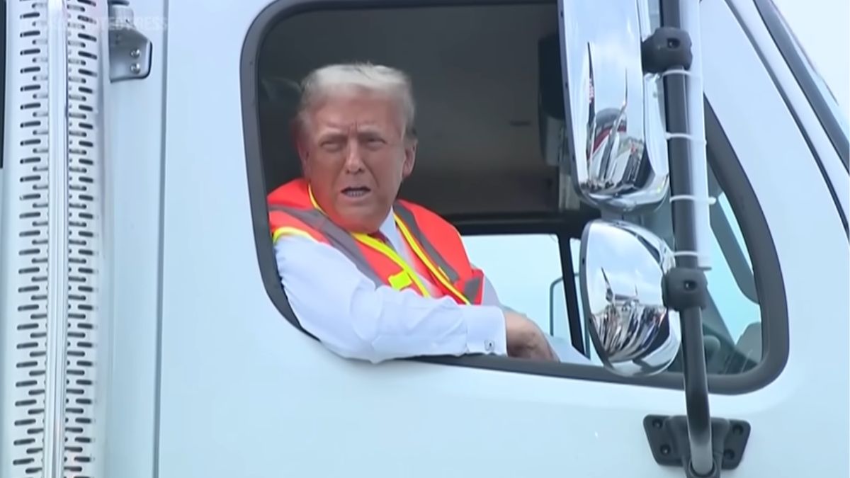 Donald Trump Rides Garbage Truck To Mock Joe Biden, Kamala Harris: ‘I Can Tell You Who The Real Garbage Is…’