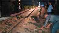 Soil piled on railway track in Uttar Pradesh