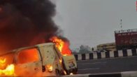 Car catches fire on Delhi-Meerut Expressway