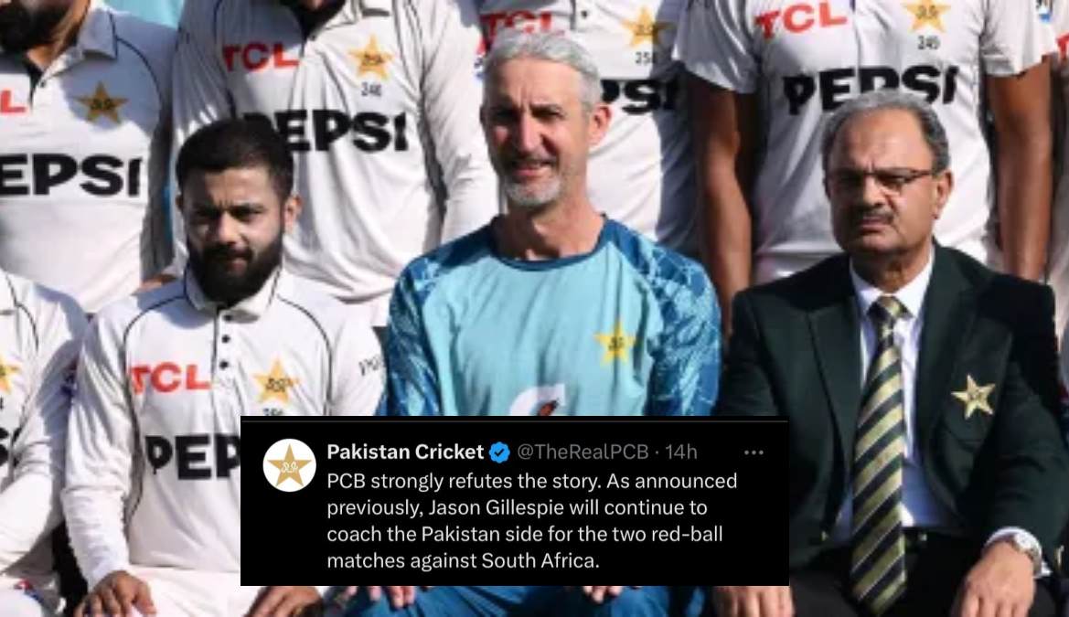 The PCB has announced on X that all the rumors related to the replacement of the interim coach Jason Gillespie are not true and he will remain the coach of Pakistan Cricket Team.