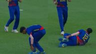 Yuvraj Khatri twists leg during celebration