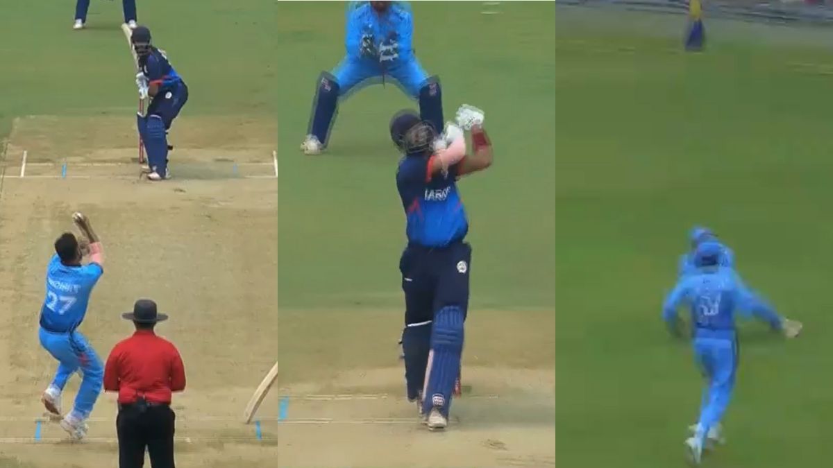 Atharva Ankolekar takes a stupendous catch