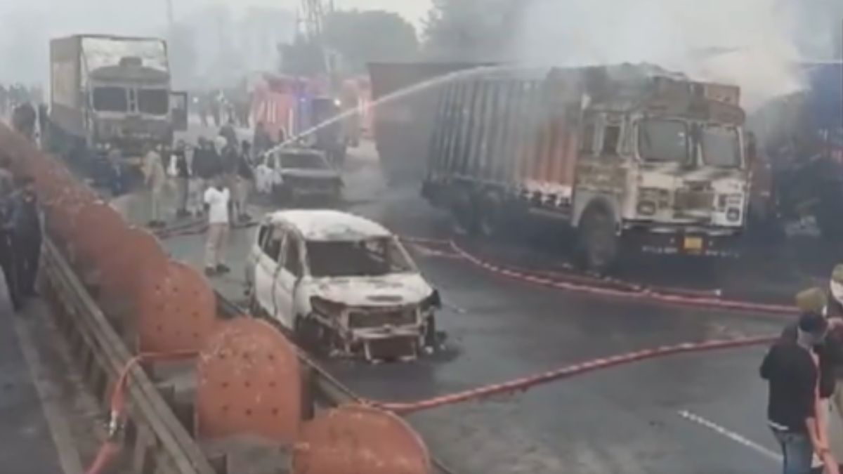 Jaipur Accident: Fire Breaks Out After Collision Of Multiple Vehicles; 4 Dead, Several Injured